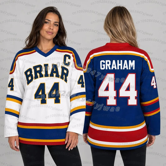 NEW  Women Tv Off Campus Briar University Hockey Jersey Graham 44 22 DI LAURENTIS 66 Tucker46 T-shirt Design 3D WOMEN T-SHIRT