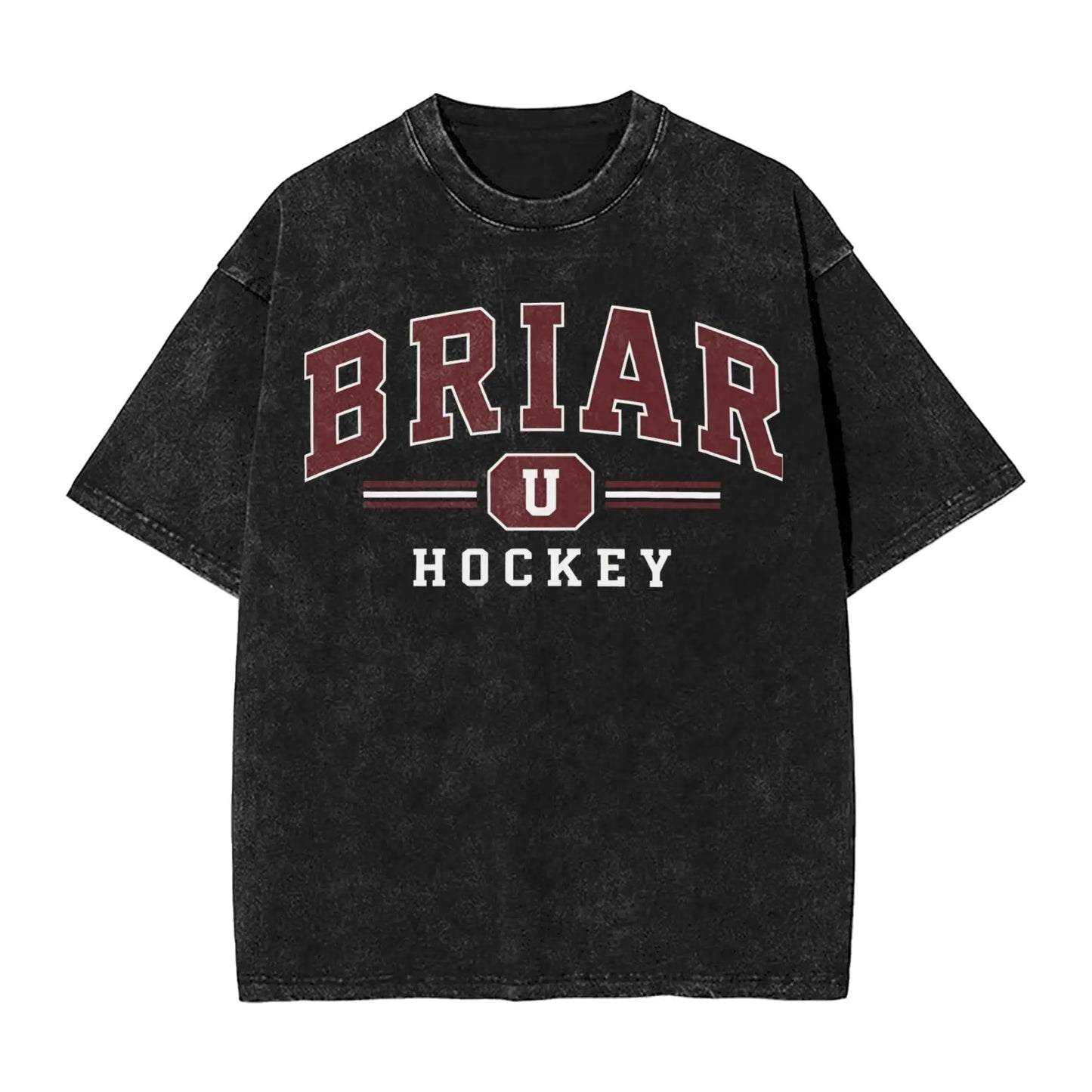 Harajuku Washed Shirts Off Campus Briar University Graham 44 Outfit Vintage T-Shirts High Street  Streetwear Short Sleeve