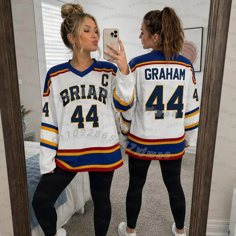 NEW  Women Tv Off Campus Briar University Hockey Jersey Graham 44 22 DI LAURENTIS 66 Tucker46 T-shirt Design 3D WOMEN T-SHIRT