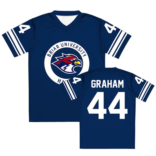 Off Campus Briar University Jersey Graham 44 22 DI LAURENTIS 66 Tucker46  T-shirt V-neck Short Sleeve Men Women Tees 3D Print
