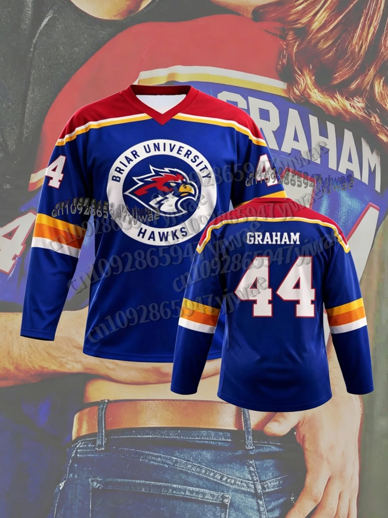 NEW  Women Tv Off Campus Briar University Hockey Jersey Graham 44 22 DI LAURENTIS 66 Tucker46 T-shirt Design 3D WOMEN T-SHIRT