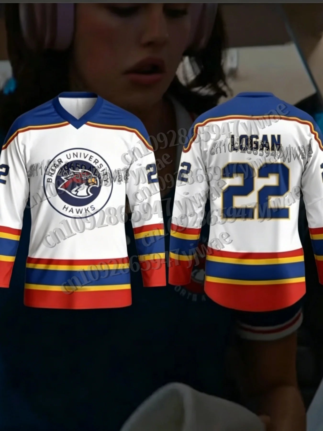 NEW  Women Tv Off Campus Briar University Hockey Jersey Graham 44 22 DI LAURENTIS 66 Tucker46 T-shirt Design 3D WOMEN T-SHIRT