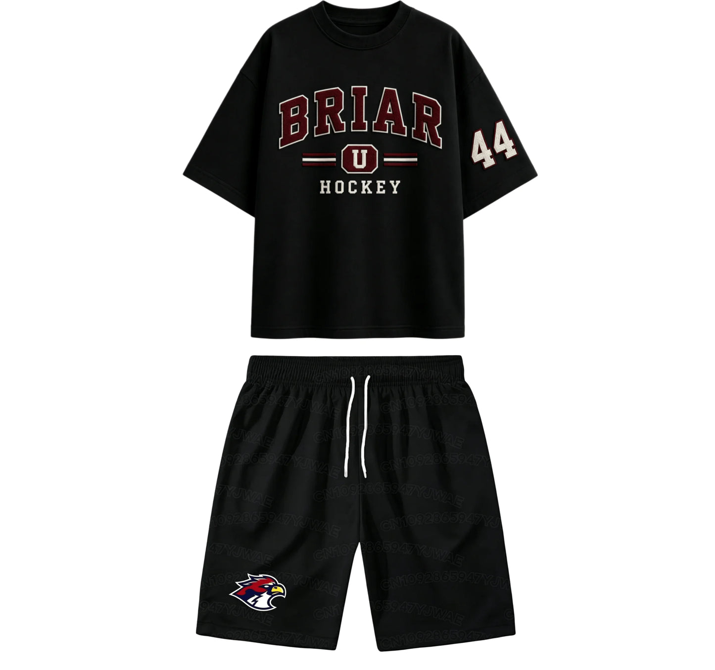 BRIAR HOCKEY 44 Off Campus Briar U T-shirt Shorts Set 2026 Summer Men Women Cotton Y2K Oversized T-shirt Shorts Set Clothing Set