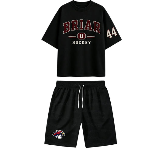 BRIAR HOCKEY 44 Off Campus Briar U T-shirt Shorts Set 2026 Summer Men Women Cotton Y2K Oversized T-shirt Shorts Set Clothing Set