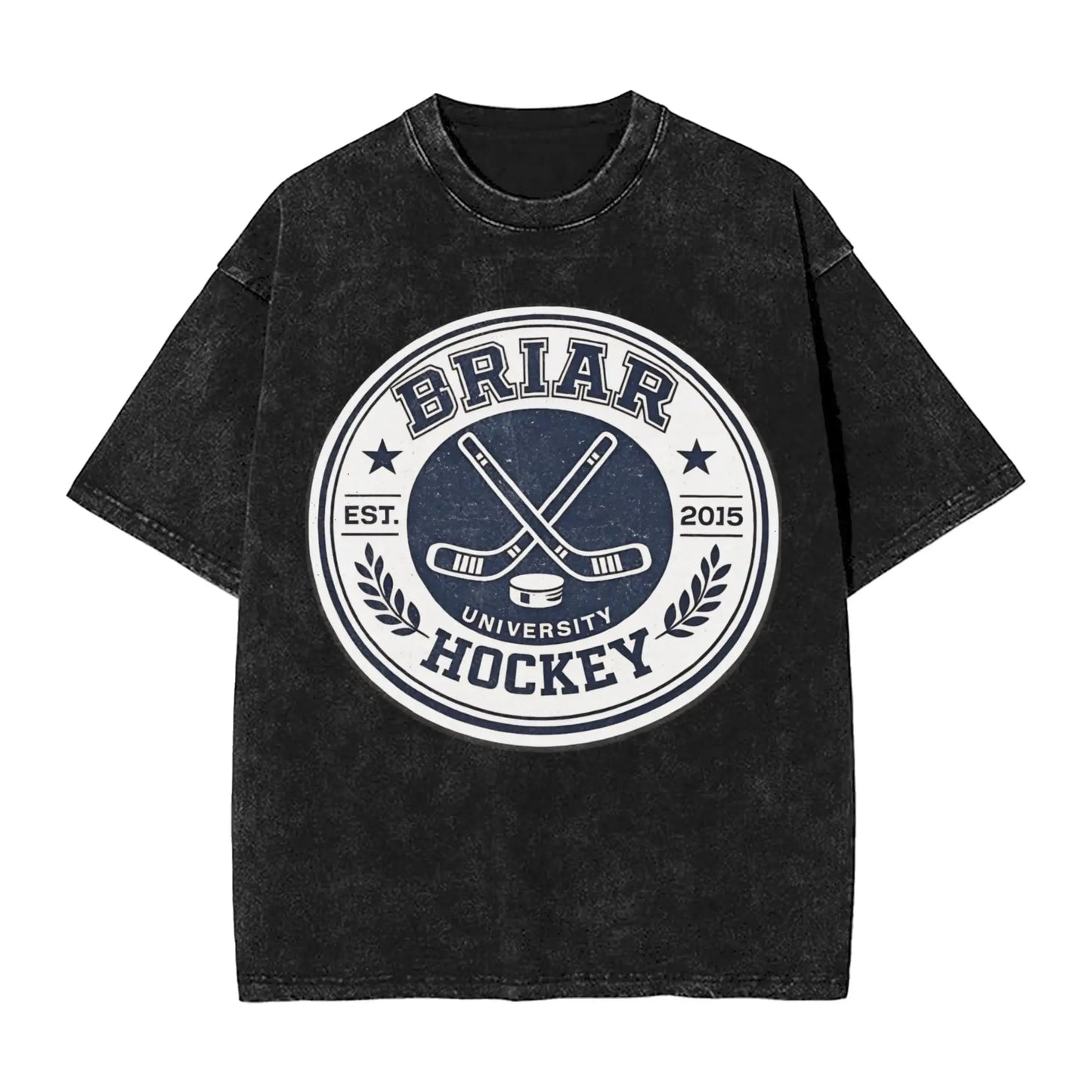 Harajuku Washed Shirts Off Campus Briar University Graham 44 Outfit Vintage T-Shirts High Street  Streetwear Short Sleeve